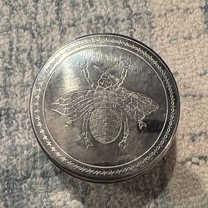 Intricate Silver Bee Motif Round Box